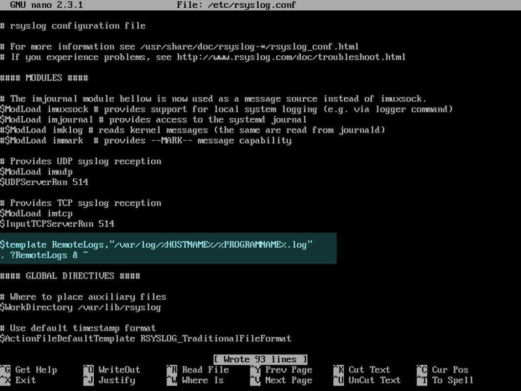 Create Rsyslog Template